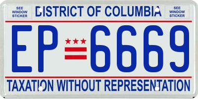 DC license plate EP6669
