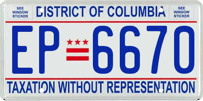 DC license plate EP6670