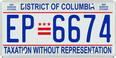 DC license plate EP6674