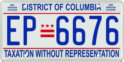 DC license plate EP6676