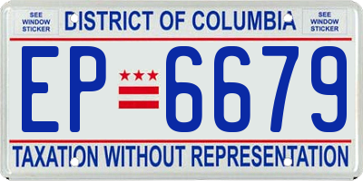 DC license plate EP6679