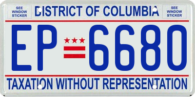 DC license plate EP6680