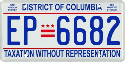 DC license plate EP6682