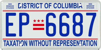 DC license plate EP6687