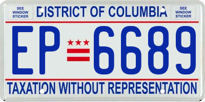 DC license plate EP6689