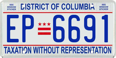 DC license plate EP6691