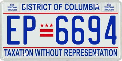 DC license plate EP6694