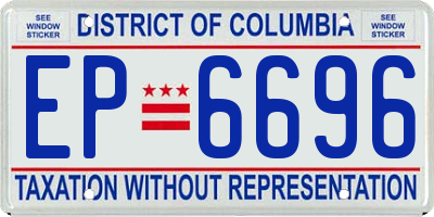 DC license plate EP6696