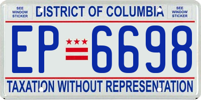 DC license plate EP6698