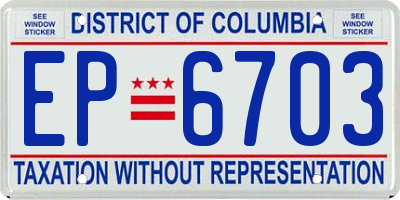 DC license plate EP6703