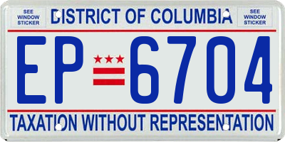 DC license plate EP6704