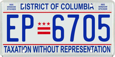 DC license plate EP6705