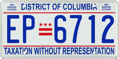 DC license plate EP6712