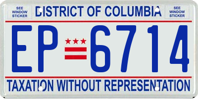 DC license plate EP6714