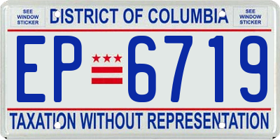 DC license plate EP6719