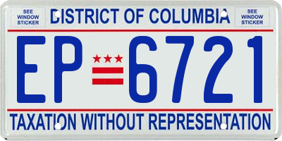 DC license plate EP6721