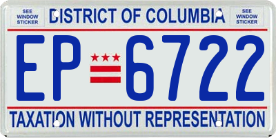 DC license plate EP6722