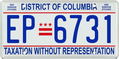 DC license plate EP6731