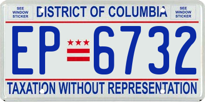 DC license plate EP6732