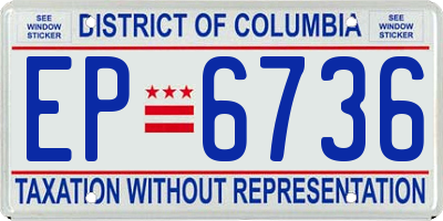 DC license plate EP6736