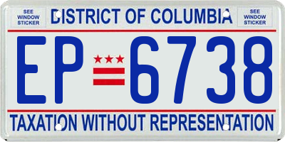 DC license plate EP6738