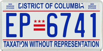 DC license plate EP6741