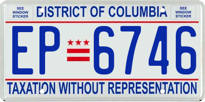 DC license plate EP6746