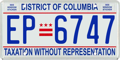 DC license plate EP6747