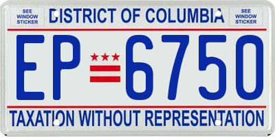 DC license plate EP6750