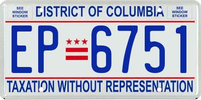 DC license plate EP6751