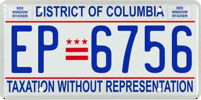 DC license plate EP6756