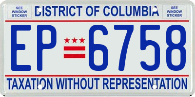 DC license plate EP6758
