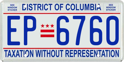DC license plate EP6760