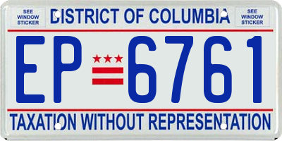 DC license plate EP6761