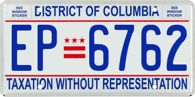 DC license plate EP6762