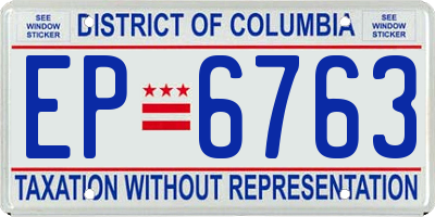 DC license plate EP6763