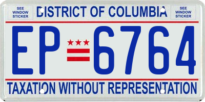 DC license plate EP6764