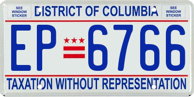 DC license plate EP6766