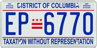 DC license plate EP6770
