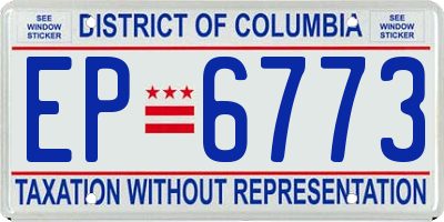 DC license plate EP6773