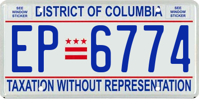 DC license plate EP6774