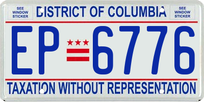 DC license plate EP6776