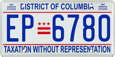 DC license plate EP6780
