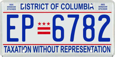 DC license plate EP6782