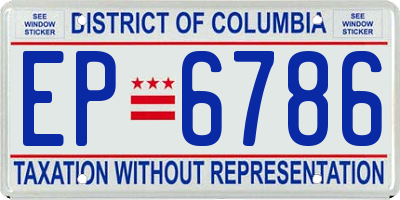 DC license plate EP6786