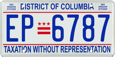DC license plate EP6787