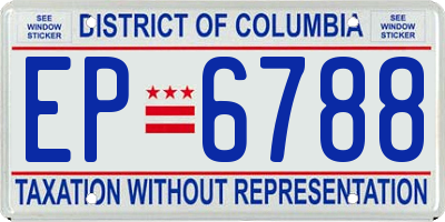 DC license plate EP6788