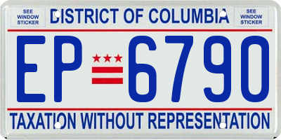 DC license plate EP6790