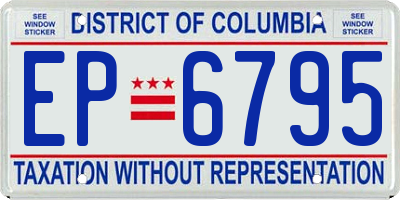 DC license plate EP6795