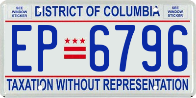 DC license plate EP6796